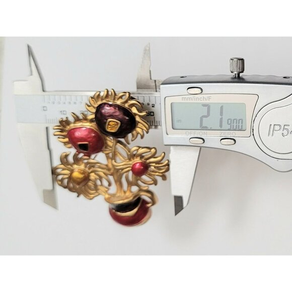 Yves Saint Laurent For AVON Van Gogh's Sunflower Painting Flower Pot Brooch - Picture 7 of 8